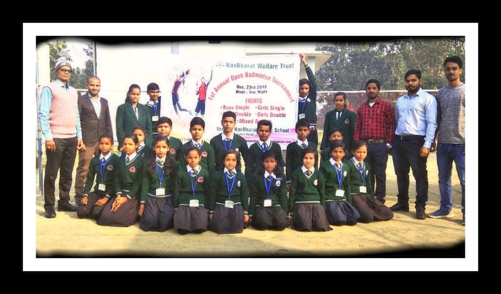Students and teachers at an inter-school badminton tournament