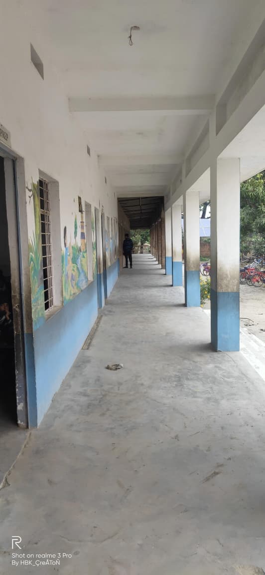 Covered walkway connecting the school classrooms