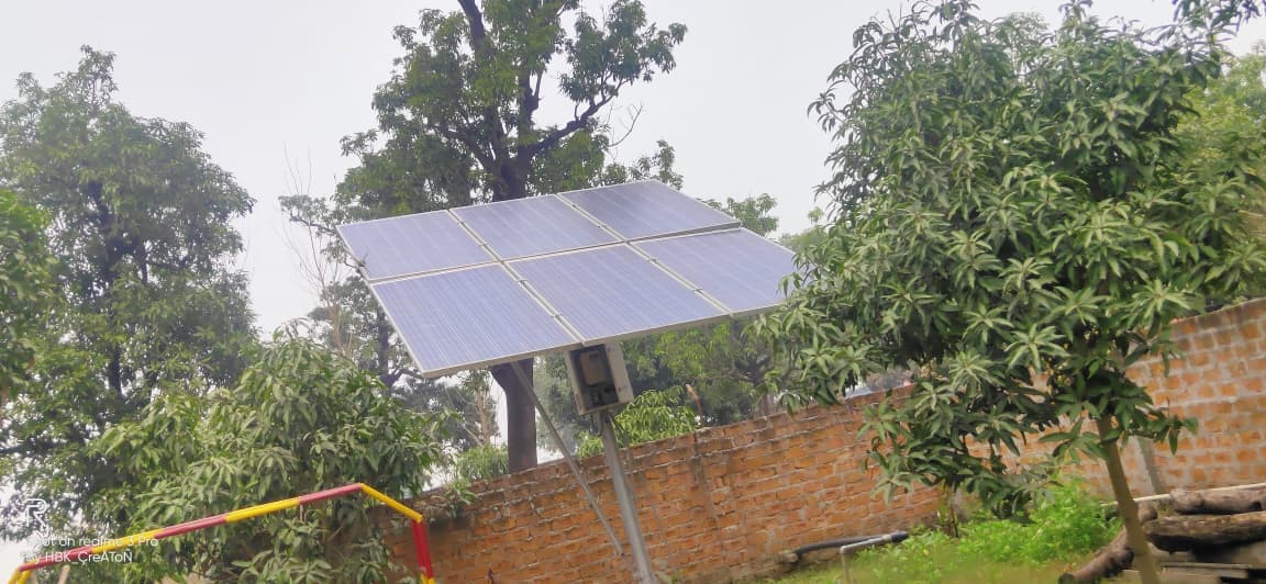 Solar panels installed on the school campus